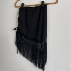 Black skirt with fringe